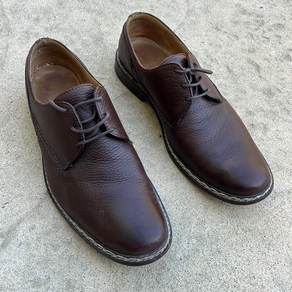 John Varatos Brown Leather Casual/Dressy Oxford Shoe Men's Size 12